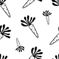 Seamless pattern doodle style carrot hand drawn vector