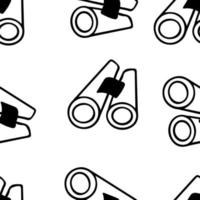 Seamless pattern doodle camping binoculars hand drawn vector