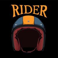 t-shirt design with motorcycle helmet vintage illustration Pro Vector