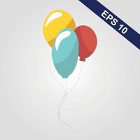 Globos de cumpleaños coloridos y realistas en 3d que vuelan para fiestas y celebraciones con espacio para mensajes aislados en fondo blanco. ilustración vectorial vector