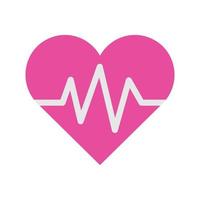 Heart icon with pulse rate. vector illustration