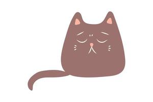 Sad cute apologetic cat. feeling sorry, feeling guilty. vector illustration