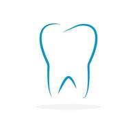 Blue tooth silhouette on white background vector