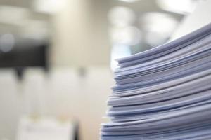 Stack of paper, Document, many jobs waiting to be done on the table, busy concept photo