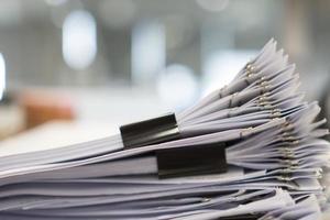 Stack of paper, Document, many jobs waiting to be done on the table, busy concept photo