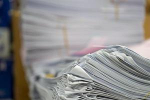 Stack of paper, Document, many jobs waiting to be done on the table, busy concept photo