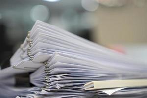 Stack of paper, Document, many jobs waiting to be done on the table, busy concept photo