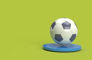 3D Realistic soccer ball isolated on a green background photo