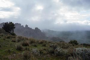 Beautiful landscape with fog. Colmenar Viejo photo