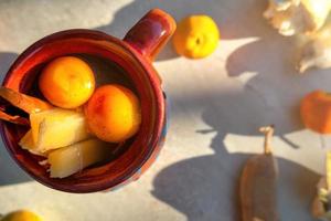 Fruit punch. Christmas fruit punch is an infusion that is consumed in Mexico photo