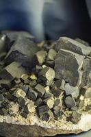 Raw galenite mineral crystals photo