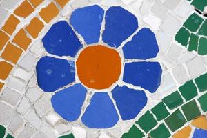 detalle de mosaico de piedra de barcelona foto