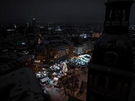 Night view of the winter Riga old town photo