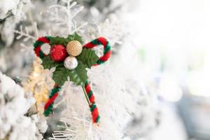 New Year concept. Christmas Decoration. Christmas background with snow and decorations. photo