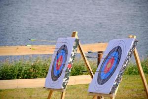 Targets for archery competitions lakeshore. photo