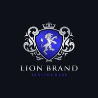 logotipo de la marca del león heráldico vector