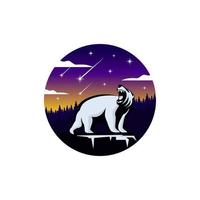 logotipo de oso salvaje vector