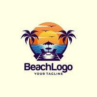 diseño de logotipo de playa vector