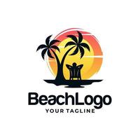 vector de diseño de logotipo de playa