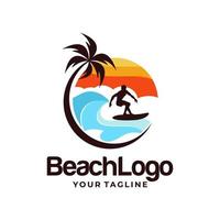 vector de diseño de logotipo de playa