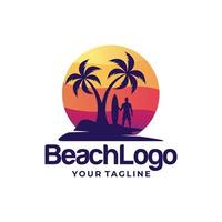 vector de diseño de logotipo de playa