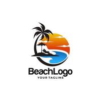 diseño de logotipo de playa vector