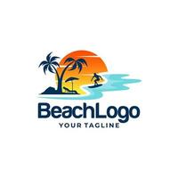 vector de diseño de logotipo de playa