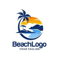 vector de diseño de logotipo de playa