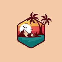 diseño de logotipo de playa vector