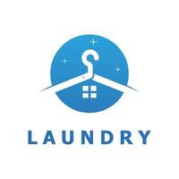 laundry logo vector with slogan template