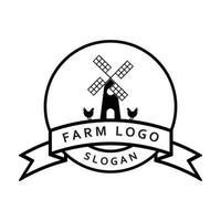 logotipo de granja, vector de logotipo de agricultura con plantilla de eslogan