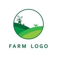 logotipo de granja, vector de logotipo de agricultura con plantilla de eslogan