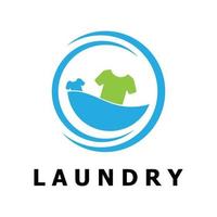 laundry logo vector with slogan template