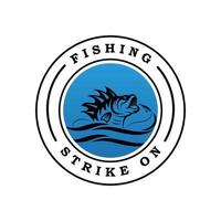 fishing logo vector with slogan template