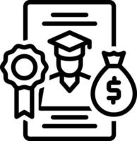 line icon for scholarship vector