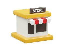 tienda icono 3d rendering vector ilustración