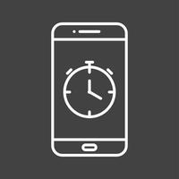 Unique Clock App Vector Line Icon