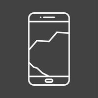 Unique Broken Cell Phone Vector Line Icon