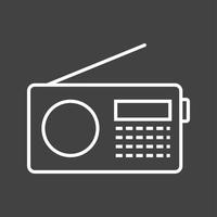 icono de línea de vector de conjunto de radio único