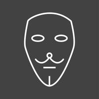 Unique Two Masks Vector Line Icon