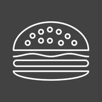 icono de línea de vector de hamburguesa única