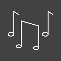 icono de línea de vector de notas musicales únicas