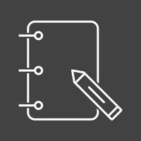 Unique Papers And Pencil Vector Line Icon