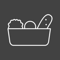 icono de línea de vector de cesta de verduras única
