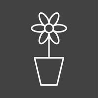 Unique Plant in Pot Vector Line Icon