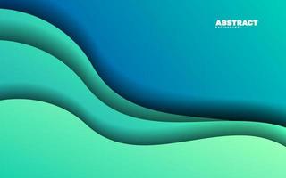 Abstract wave shape papercut blue color background vector