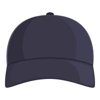 vector de dibujos animados de icono de sombrero de béisbol negro. plantilla de gorra