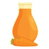 vector de dibujos animados de icono de jarra de jugo de zanahoria. salpicaduras de naranja