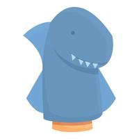 vector de dibujos animados de icono de títere de tiburón. funcion de teatro
