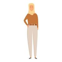 vector de dibujos animados de icono de moda musulmana casual. hiyab de las mujeres